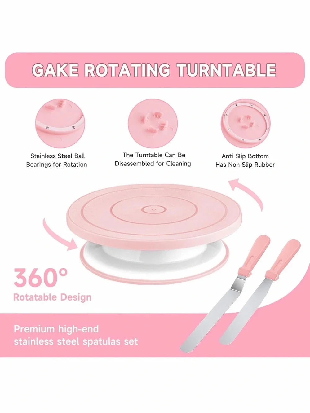 Cake Decorating Kit - Cake Turntable for Decorating with Baking Springform Pans